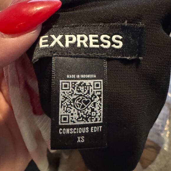 Express Conscious Edit One Shoulder Floral Chiffon Blouse Top XS - Picture 2 of 8